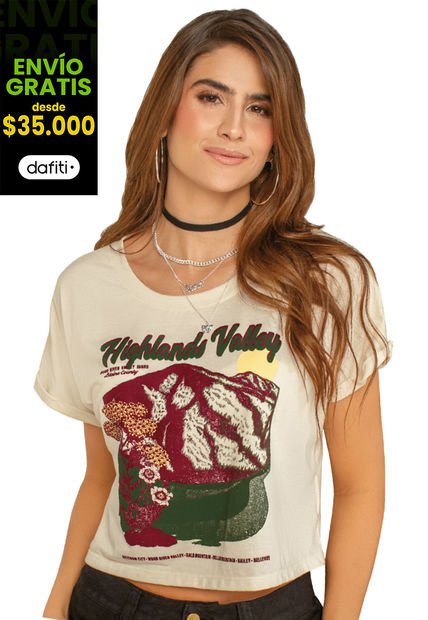 Camiseta Mujer Beige Atypical 34755