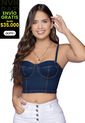 Crop Top Mujer Azul Atypical 32803 de Atypical