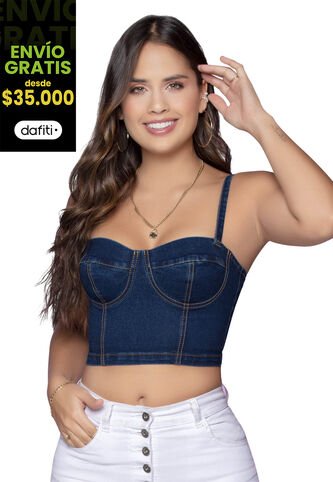 Crop Top Mujer Azul Atypical 32803 Atypical