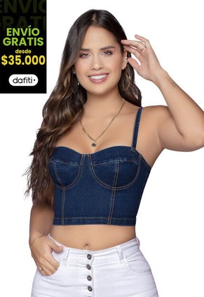 Crop Top Mujer Azul Atypical 32803