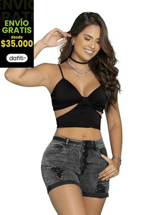 Crop Top Mujer Negro Atypical 89772