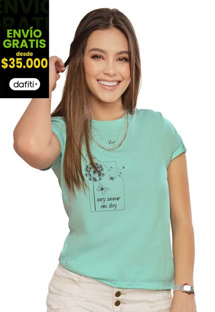 Camiseta Mujer Verde Atypical 16742