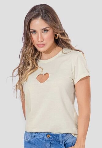 Camiseta Mujer Crema Atypical 111804 Atypical