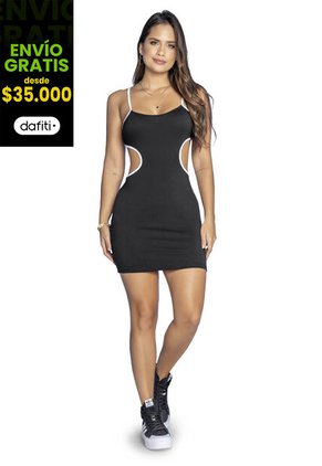 Vestido Corto Mujer Negro Atypical 4336