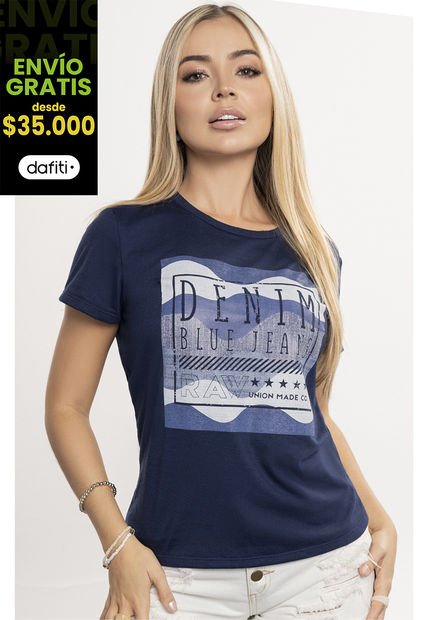 Camiseta Juvenil Azul Navy Atypical 1528