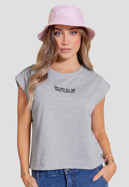 Camiseta Mujer Gris Jaspe Atypical 106862