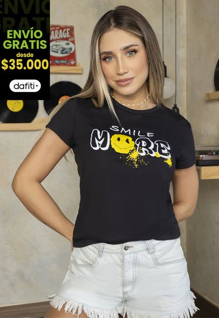 Camiseta Mujer Negro Atypical 1908