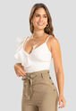 Crop Top Mujer Marfil Atypical 74974 de Atypical