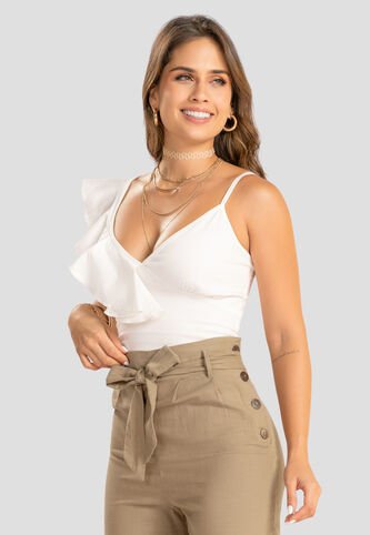 Crop Top Mujer Marfil Atypical 74974 Atypical
