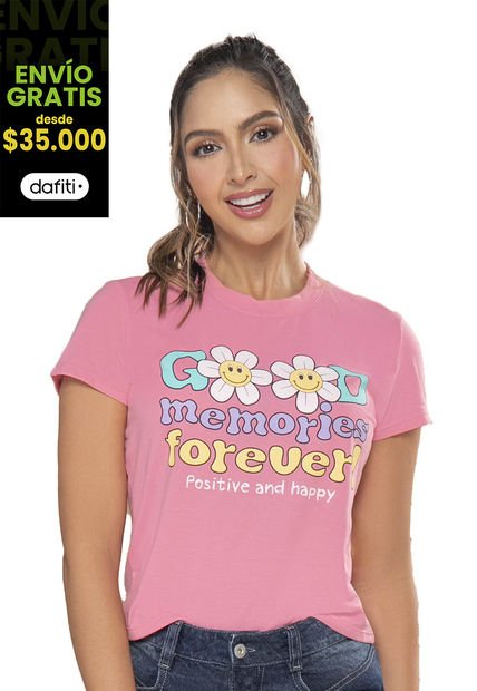 Camiseta Mujer Rosado Atypical 33447