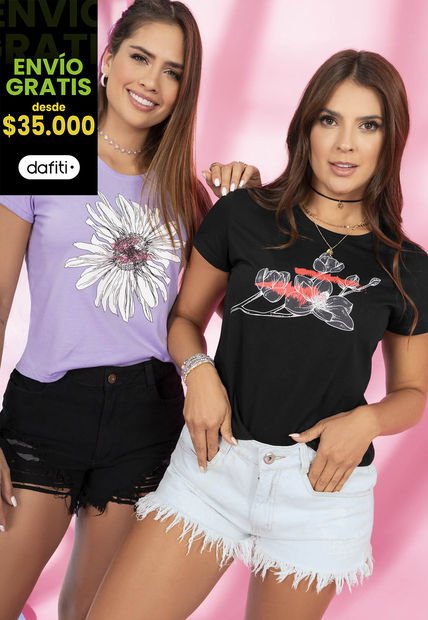 Camiseta Mujer Negro Atypical 8375
