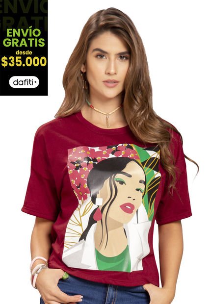 Camiseta Mujer Vinotinto Atypical 91977