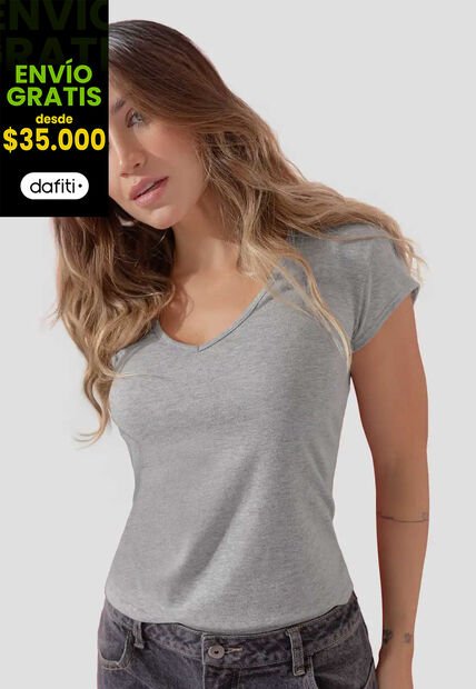 Camiseta Mujer Gris Jaspe Atypical 111188