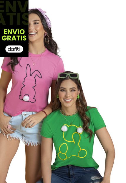Camiseta Paq X2 Mujer Multicolor Atypical 89121