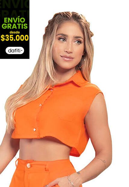 Camisa Mujer Naranja Atypical 89575