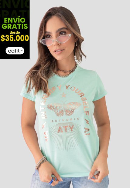 Camiseta Mujer Azul Atypical 104511