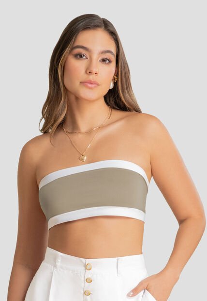 Crop Top Mujer Café Pardo Atypical 107879