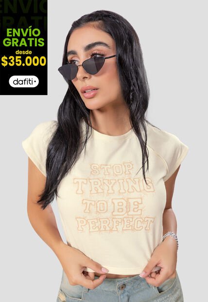 Camiseta Mujer Caqui Atypical 104945