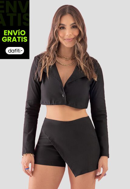 Blazer Mujer Negro Atypical 104504