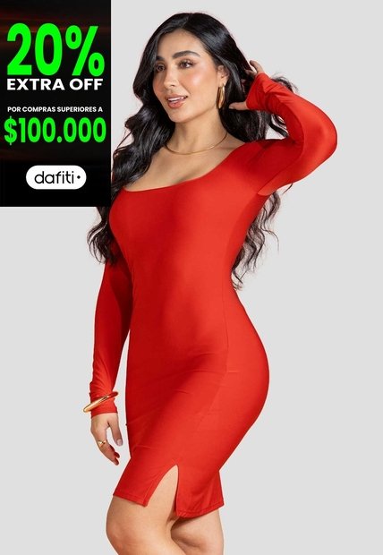 Vestido Mujer Rojo Atypical 114238