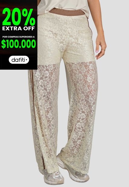 Pantalón Mujer Crema Atypical 114056