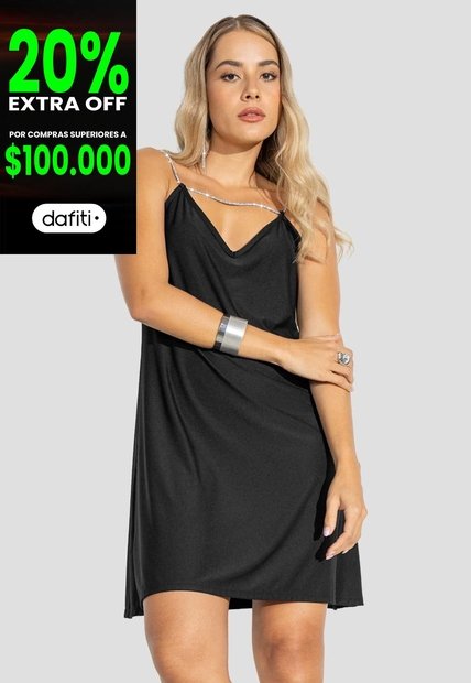 Vestido Mujer Negro Atypical 114246