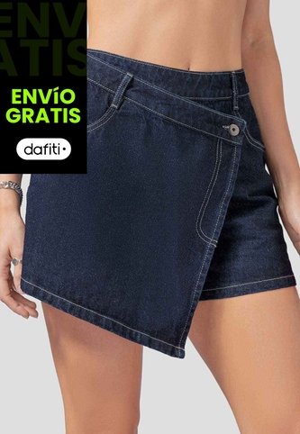 Falda Short Mujer Azul Oscuro Atypical 113743 Atypical