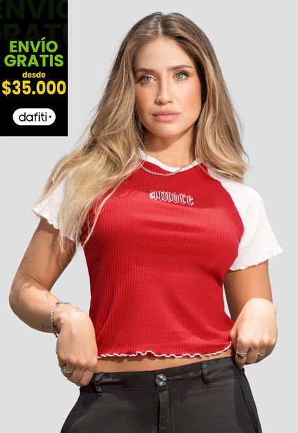 Camiseta Mujer Rojo Atypical 103310