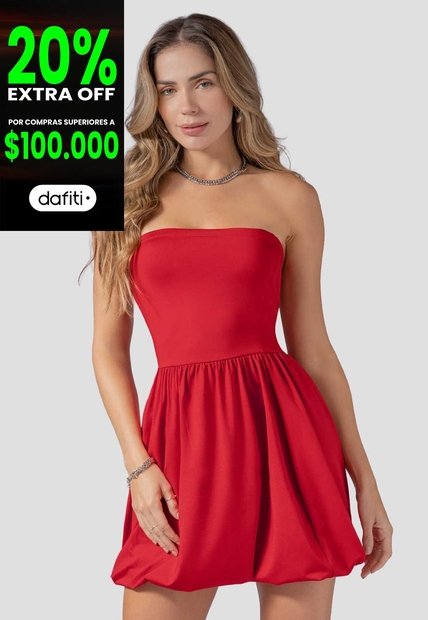 Vestido Corto Mujer Rojo Atypical 114041
