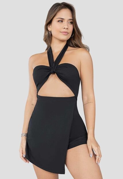 Enterizo Corto Mujer Negro Atypical 4911