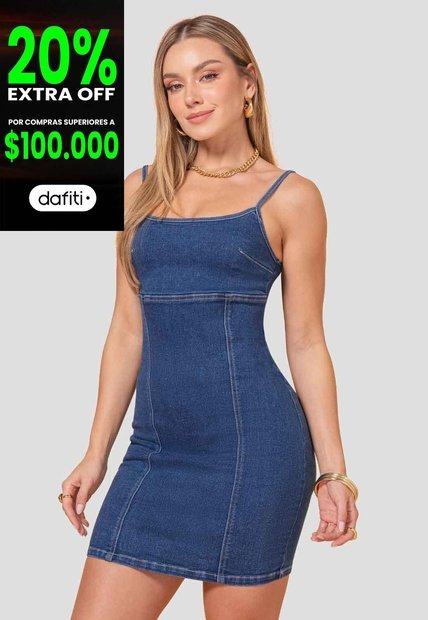 Vestido Mujer Azul Medio Atypical 113623