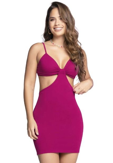 Vestido Corto Mujer Fucsia Atypical 4834