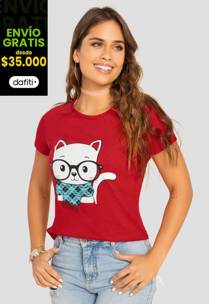 Camiseta Mujer Rojo Atypical 101330