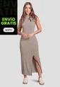 Vestido Largo Mujer Café Pardo Atypical 103739 de Atypical