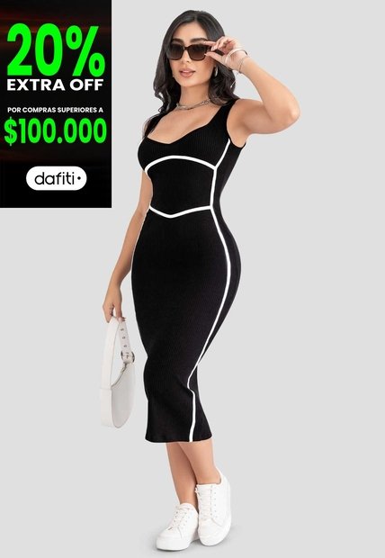 Vestido Mujer Negro Atypical 113317