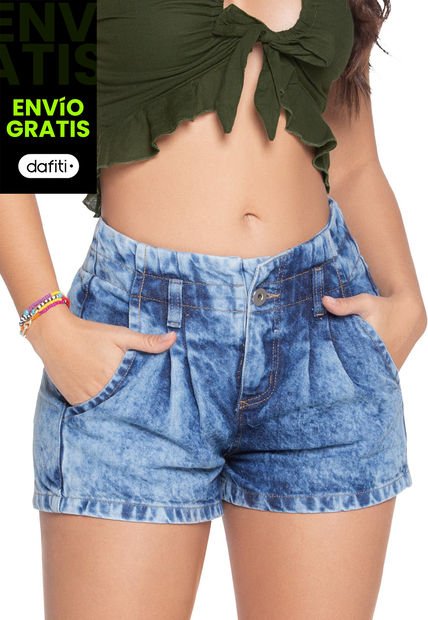 Bermuda Short Para Mujer Azul Claro Atypical