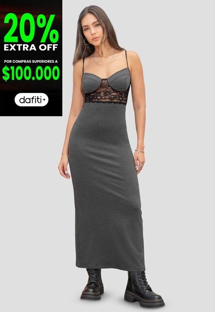 Vestido Mujer Negro Cross Atypical 112083
