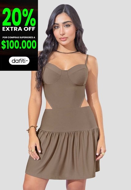 Vestido Mujer Chocolate Atypical 111935