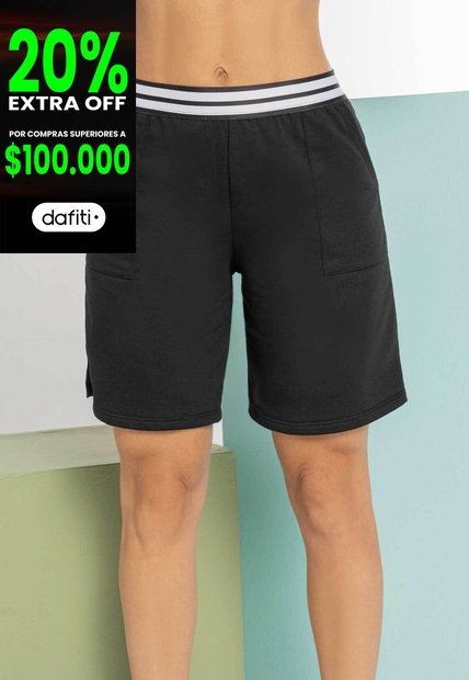 Bermuda Short Mujer Negro Atypical 101953