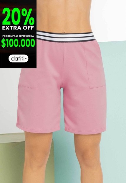 Bermuda Short Mujer Rosa Atypical 101953