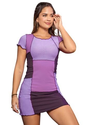 Vestido Corto Mujer Morado Atypical 4925 Atypical