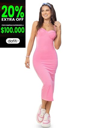 Vestido Mujer Rosa Atypical 5519
