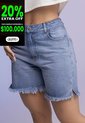 Bermuda Short Mujer Azul Atypical 955 de Atypical