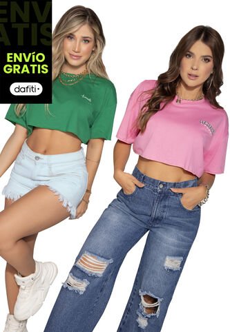 Camiseta Paq X2 Mujer Multicolor Atypical 3829 Atypical