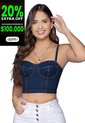Crop Top Mujer Azul Atypical 32803 de Atypical