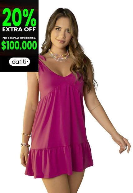 Vestido Corto Mujer Fucsia Atypical 90945