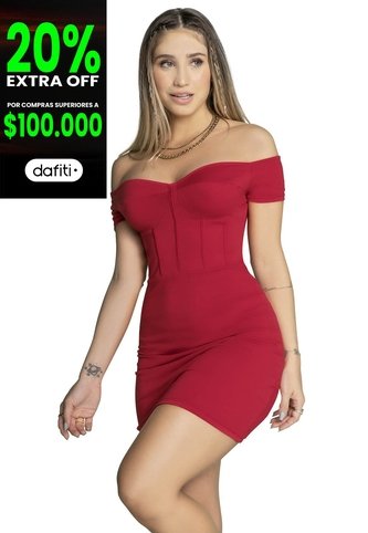 Vestido Corto Mujer Rojo Atypical 4555 Atypical