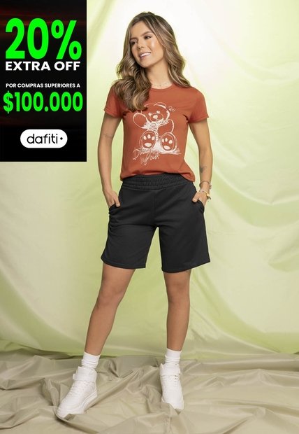 Bermuda Short Mujer Negro Atypical 6667
