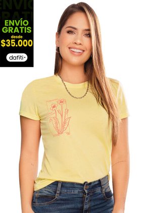Camiseta Mujer Amarillo Atypical 16743