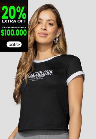 Camiseta Mujer Negro Atypical 114253 Atypical